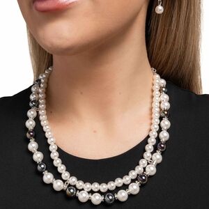 Classic Pearl and Purple Bead Necklace